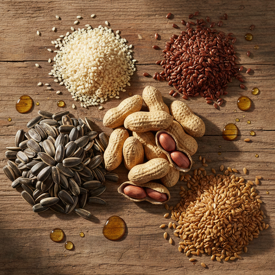 Différentes graines oléagineuses pour extraction d'huile végétale